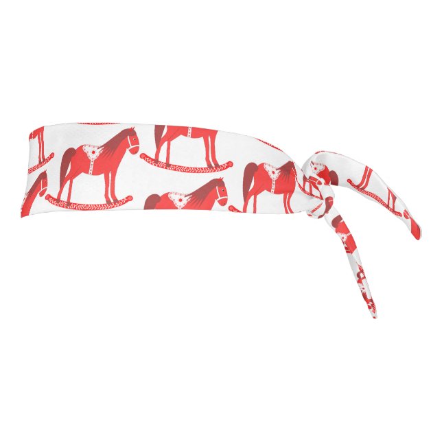 Scandinavian Christmas Rocking Horse Patterned Tie Headband (Rotate 90)
