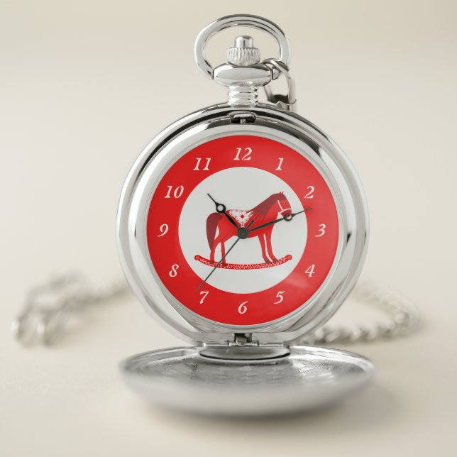Scandinavian Christmas Rocking Horse Pocket Watch (Inside)