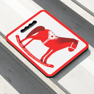 Scandinavian Christmas Rocking Horse Seat Cushion