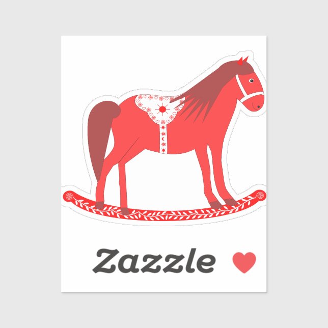 Scandinavian Christmas Rocking Horse Sticker (Sheet)