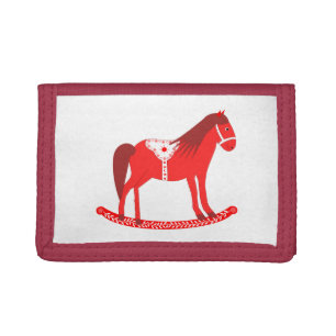 Scandinavian Christmas Rocking Horse Tri-fold Wallet