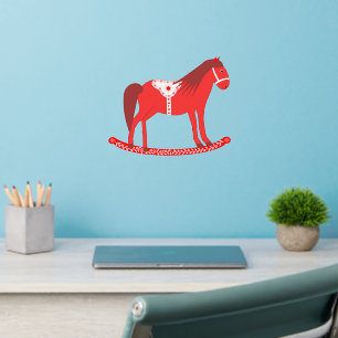 Scandinavian Christmas Rocking Horse Wall Decal