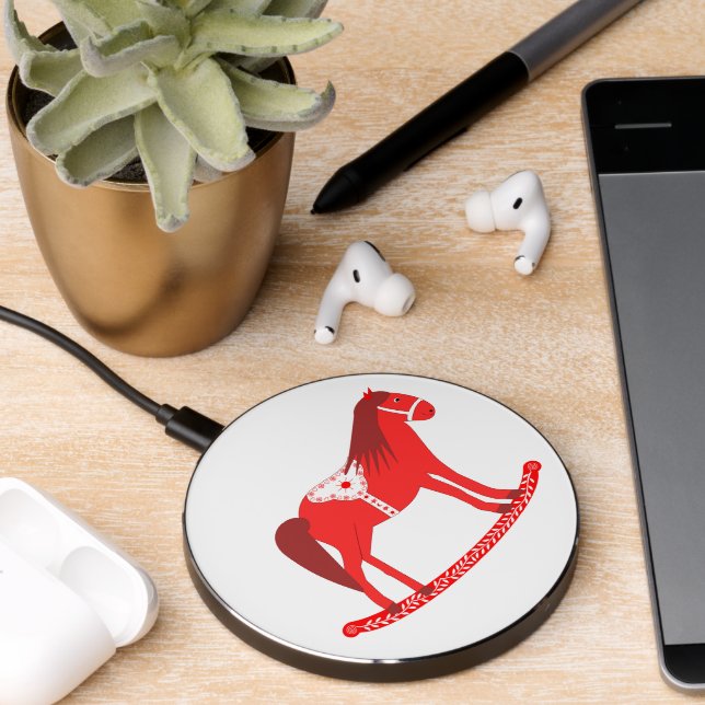Scandinavian Christmas Rocking Horse Wireless Charger (Desk 2)