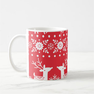 Scandinavian Christmas: Snowflakes & Deer Coffee Mug