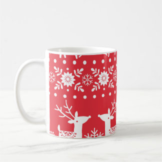 Scandinavian Christmas: Snowflakes & Deer Coffee Mug