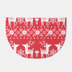 Scandinavian Christmas: Snowflakes & Deer Doormat