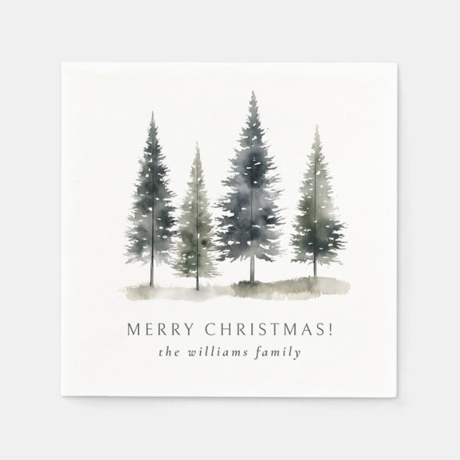 Scandinavian Christmas Tree Holiday Napkins (Front)