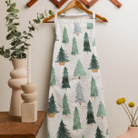 Scandinavian Christmas Tree Pattern Apron<br><div class="desc">Elegant pattern featuring beautiful painted Christmas trees in different shapes.</div>