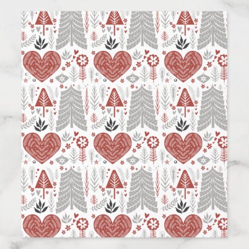 Scandinavian Christmas Trees And Hearts Pattern Envelope Liner