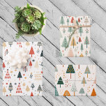 Scandinavian Christmas Trees Nordic Wrapping Paper Sheets<br><div class="desc">This design may be personalized by choosing the Edit Design option. You may also transfer onto other items. Contact me at colorflowcreations@gmail.com or use the chat option at the top of the page if you wish to have this design on another product or need assistance with this design. See more...</div>