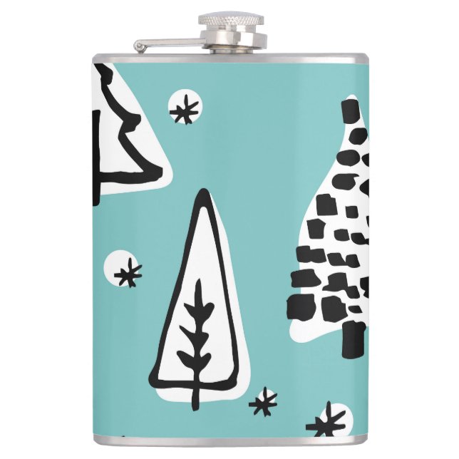 Scandinavian Christmas trees: vintage graphics. Flask (Front)