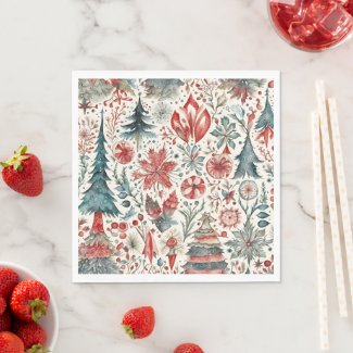 Scandinavian Christmas whimsical pattern design 