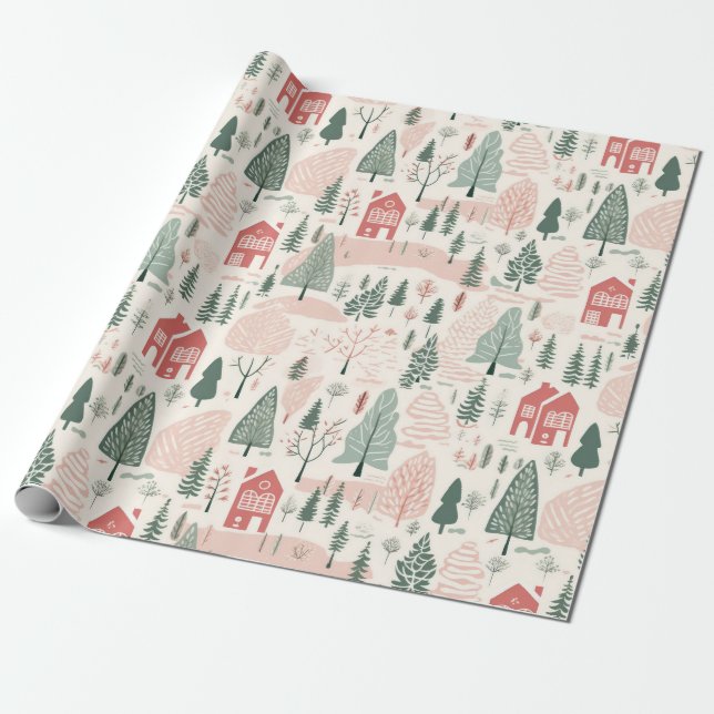 Scandinavian Christmas Wrapping Paper (Unrolled)