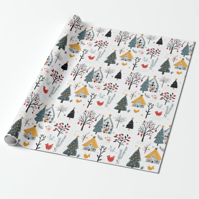 Scandinavian Christmas   Wrapping Paper (Unrolled)
