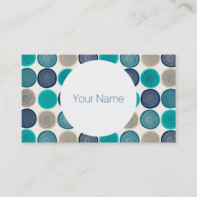 Scandinavian Circle Dots Mandala Pattern 1 Business Card (Front)