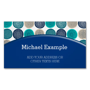 Scandinavian Circle Dots Mandala Pattern 1 Business Card Magnet