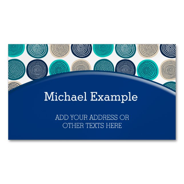 Scandinavian Circle Dots Mandala Pattern 1 Business Card Magnet (Front)