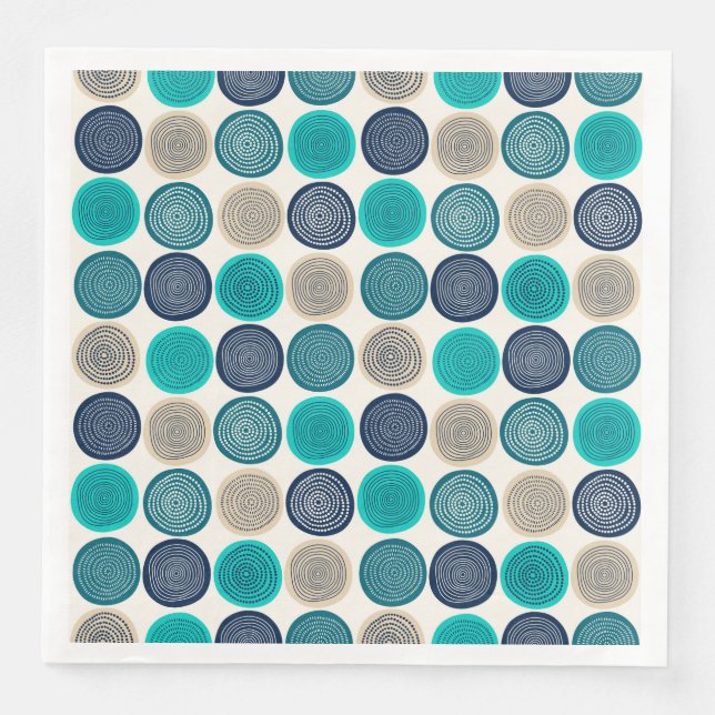 Scandinavian Circle Dots Mandala Pattern 1 Paper Dinner Napkins (Front)