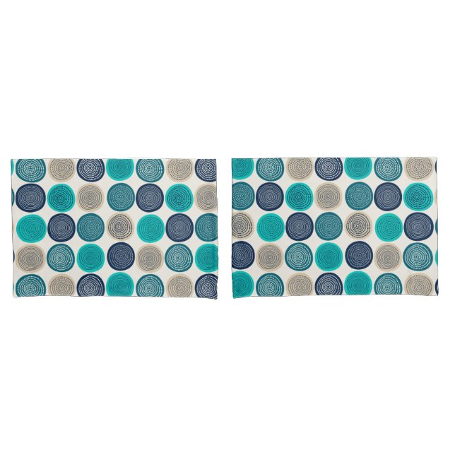 Scandinavian Circle Dots Mandala Pattern 1 Pillow Case (Front-Set)