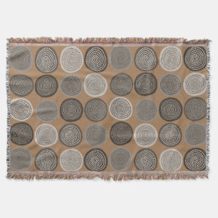 Scandinavian Circle Dots Mandala Pattern 3 Throw Blanket