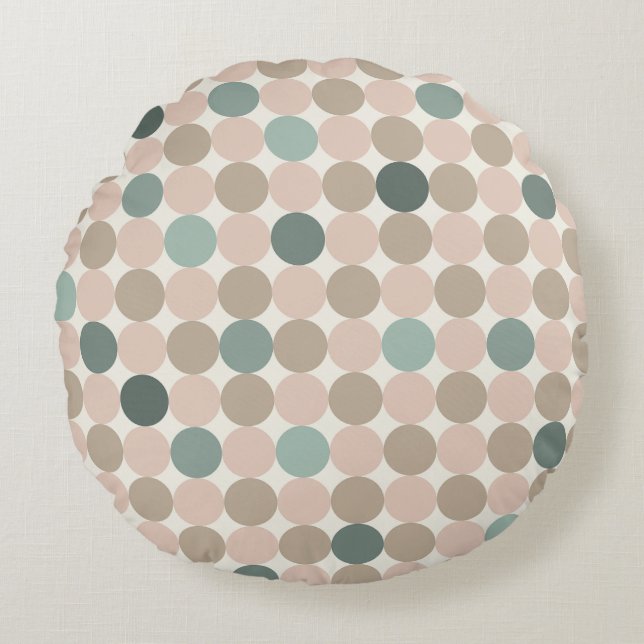 Scandinavian Circles Round Throw Pillow (Front)
