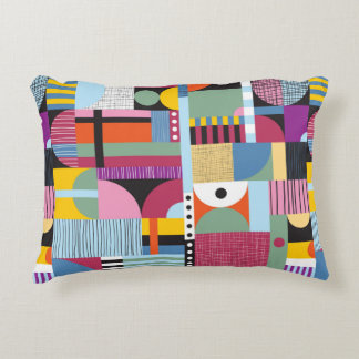 Scandinavian colorful pattern accent pillow