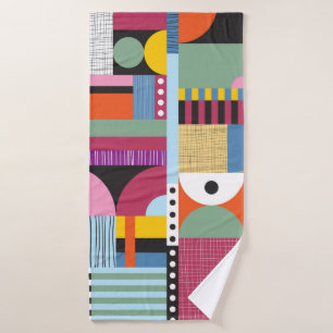 Scandinavian colorful pattern bath towel