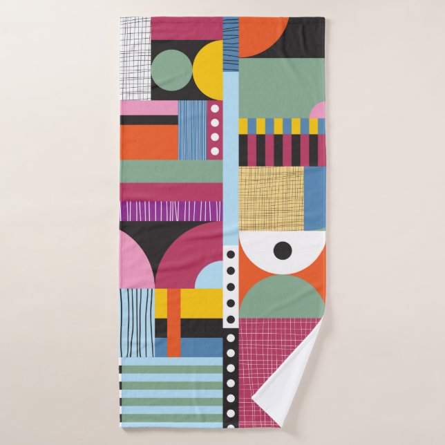 Scandinavian colorful pattern bath towel (Bath Towel)
