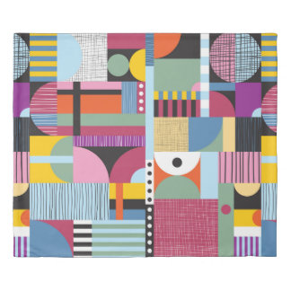 Scandinavian colorful pattern duvet cover