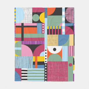 Scandinavian colorful pattern fleece blanket