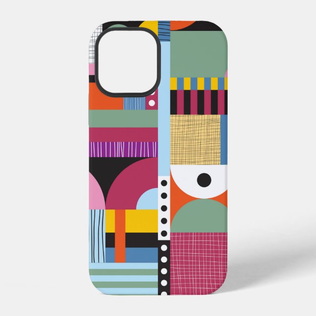 Scandinavian colorful pattern iphone case (Back)