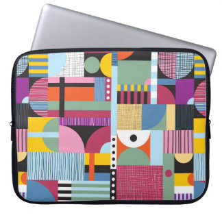 Scandinavian colorful pattern laptop sleeve