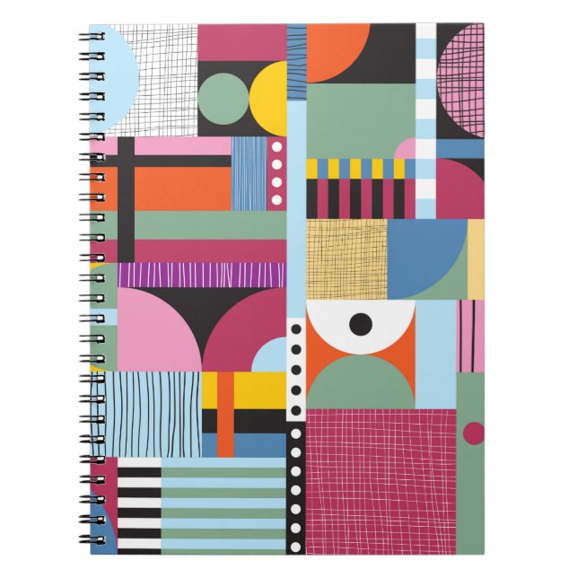 Scandinavian colorful pattern notebook (Front)