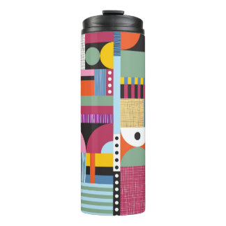 Scandinavian colorful pattern thermal tumbler