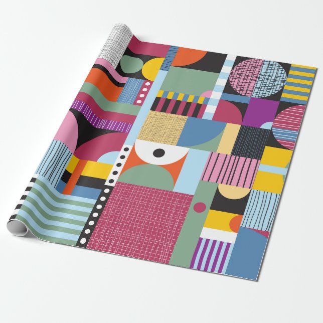 Scandinavian colorful pattern wrapping paper (Unrolled)