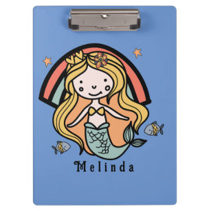 Scandinavian Cute Mermaid Personalized Girl        Clipboard