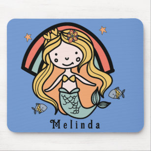Scandinavian Cute Mermaid Personalized Girl        Mouse Pad
