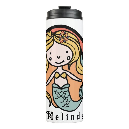 Scandinavian Cute Mermaid Personalized Girl        Thermal Tumbler