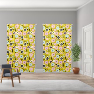 Scandinavian Daisy Flowers Mustard Yellow Nursery 