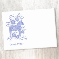 Scandinavian Dala Horse Blue Personalized