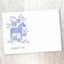 Scandinavian Dala Horse Blue Personalized Post-it Notes