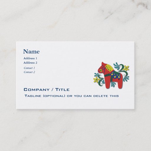Customizable Scandinavian Dala Horse Business Business Cards
