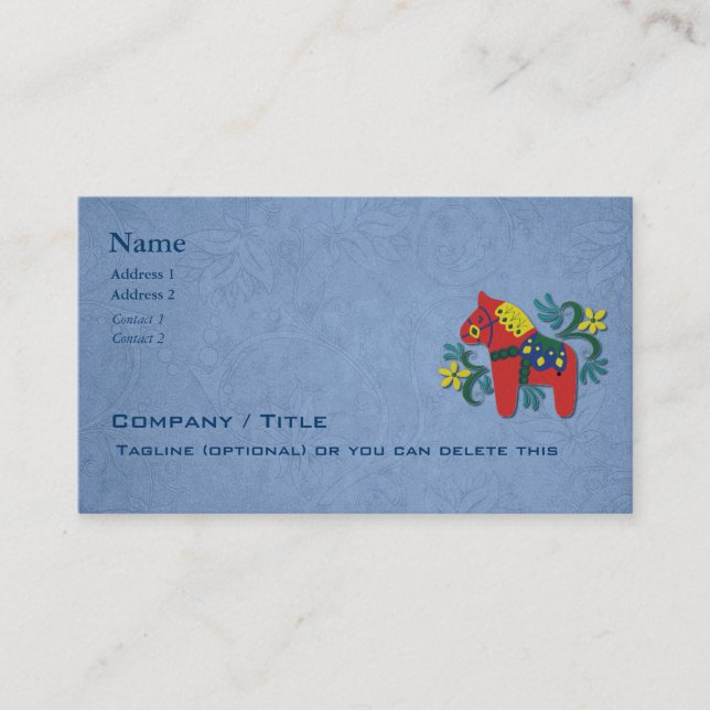 Scandinavian Dala Horse Business Card (Front)