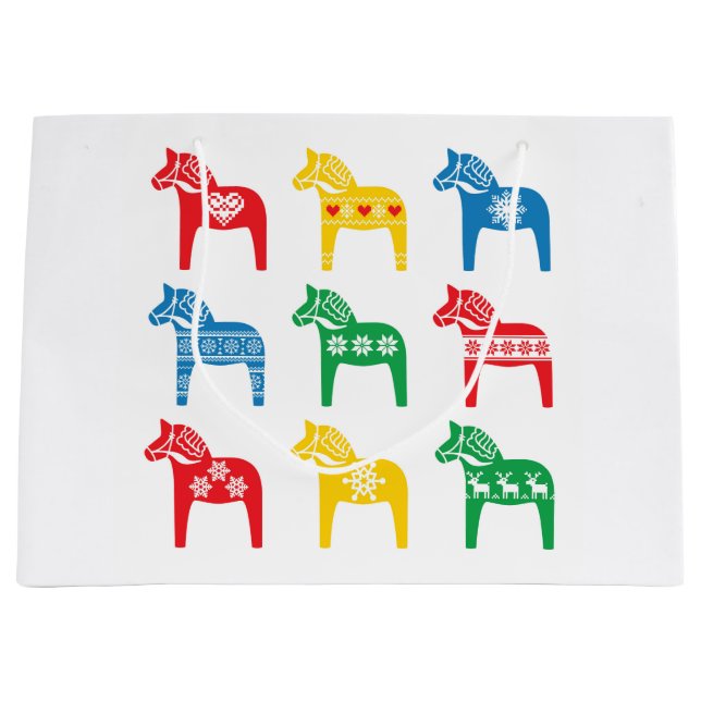 SCANDINAVIAN DALA HORSE GIFT BAG  (Front)