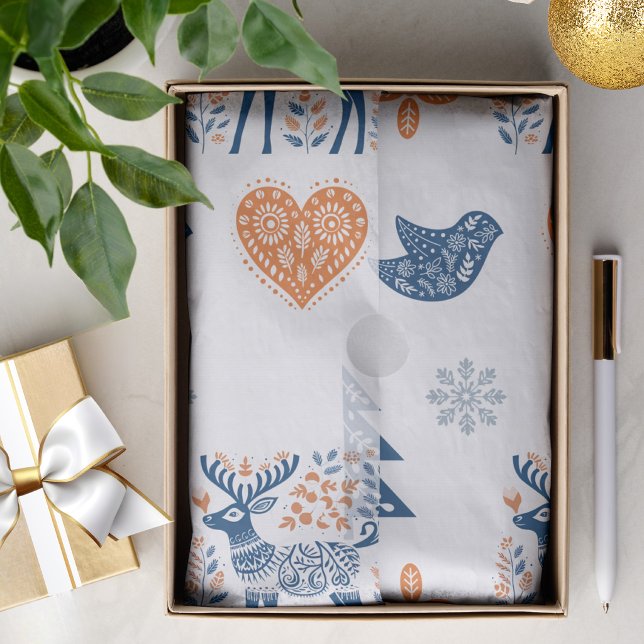 Scandinavian Deer Christmas  Tissue Paper (Creator Uploaded)