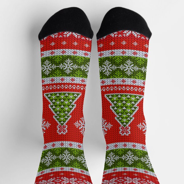 Scandinavian Design Cozy Winter Holiday Socks (Top)
