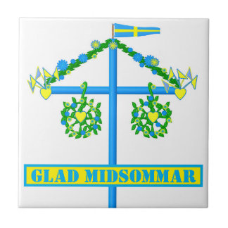 scandinavian design, Glad midsommar Ceramic Tile