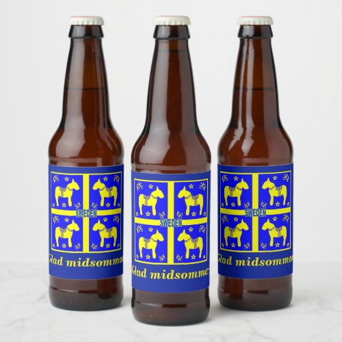 scandinavian designPersonalized Glad midsommar Beer Bottle Label