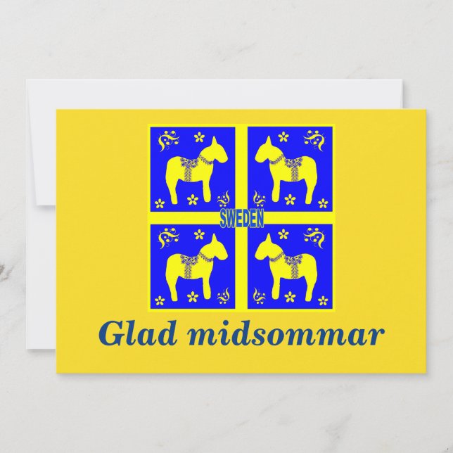 scandinavian design,Personalized Glad midsommar Invitation (Front)