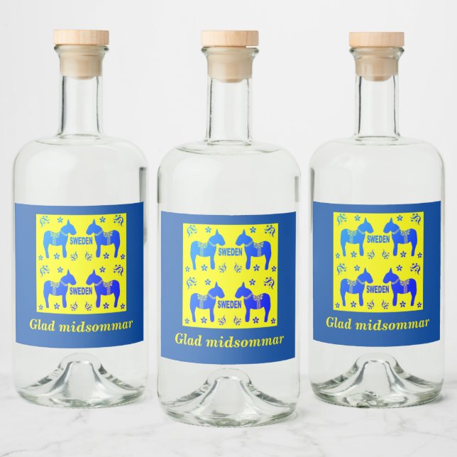 scandinavian design,Personalized Glad midsommar Liquor Bottle Label (Bottles)